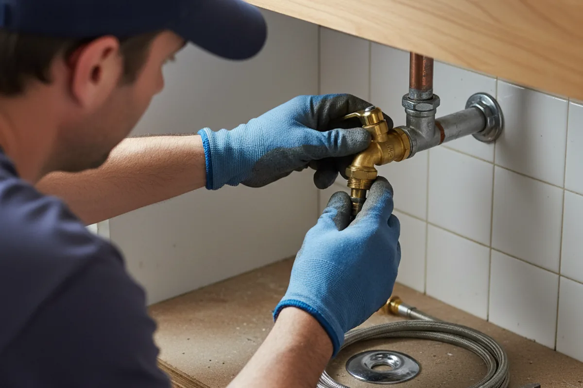 Shutoff valve and fitting work during Faucet and Fixture Repair in Bainbridge
